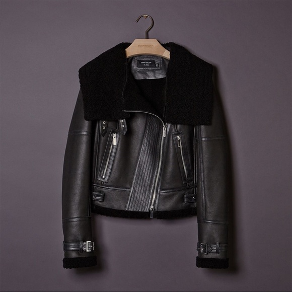 Karen Millen Jackets & Blazers - Karen Millen real shearling aviator jacket, EUC!